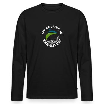 Golf Tee-Riffic Lover Funny Golfing - Men's Premium Organic Long Sleeve Shirt - black - Front - Nico (187cm)