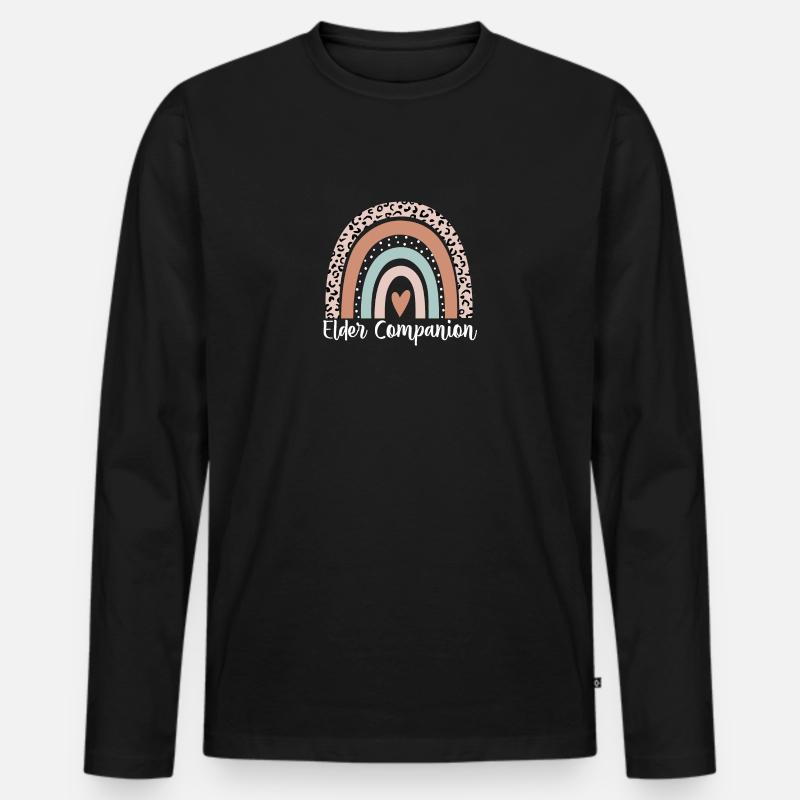 Ältester Gefährte Regenbogenleopard Lustiger Ältester - Männer Premium Bio Langarmshirt - Schwarz