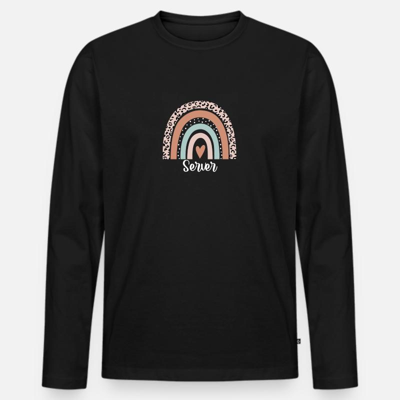 Server Rainbow Leopard Lustige Server-Wertschätzung - Männer Premium Bio Langarmshirt - Schwarz