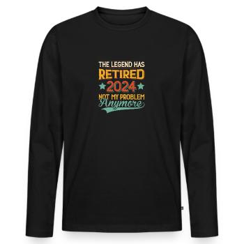 La légende a pris sa retraite 2024 n’est plus mon problème - T-shirt manches longues Premium bio Homme - noir - Devant - Nico (187cm)