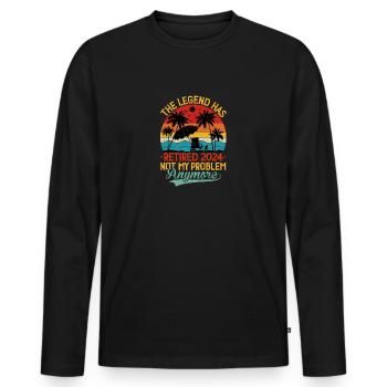 La légende a pris sa retraite 2024 n’est plus mon problème - T-shirt manches longues Premium bio Homme - noir - Devant - Nico (187cm)