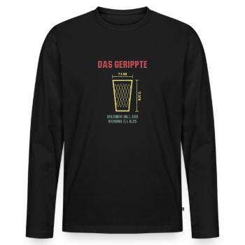 Das gerippte Äppelwoi Hessisch Apfelwein Hessen - Männer Premium Bio Langarmshirt - Schwarz - Vorne - Nico (187cm)