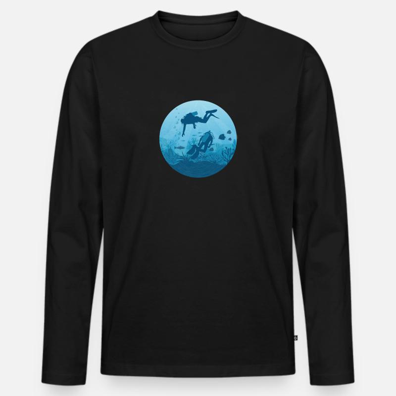 Tauchen - Männer Premium Bio Langarmshirt - Schwarz