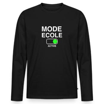 SCHOOL BACK TO SCHOOL FUNNY GIFT - Men's Premium Organic Long Sleeve Shirt - black - Front - Nico (187cm)