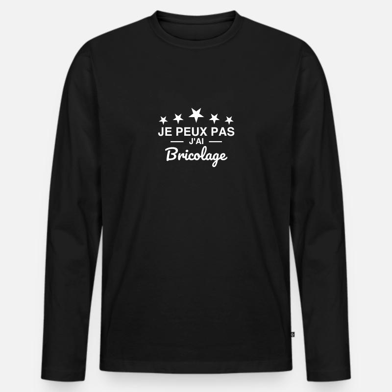 Ich kann nicht DIY - Männer Premium Bio Langarmshirt - Schwarz