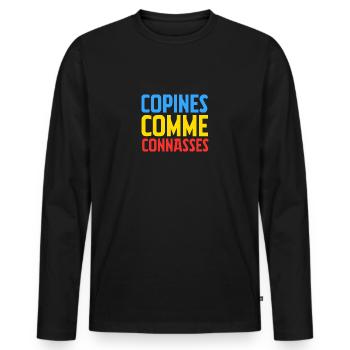 girlfriends as - Men's Premium Organic Long Sleeve Shirt - black - Front - Nico (187cm)