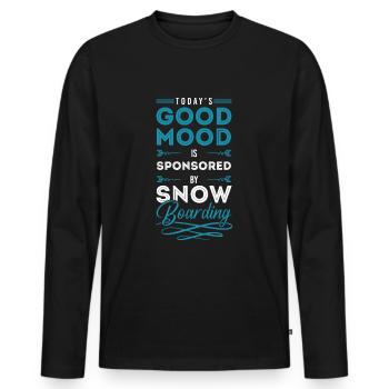 Snowboard Hobby Vacances d’hiver - T-shirt manches longues Premium bio Homme - noir - Devant - Nico (187cm)