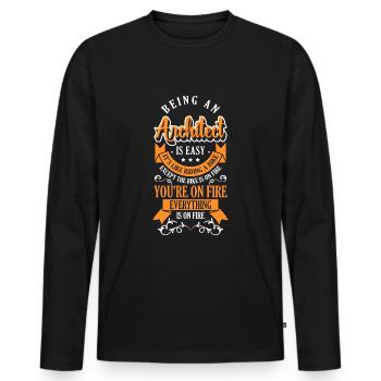 Architecture - T-shirt manches longues Premium bio Homme - noir - Devant - Nico (187cm)