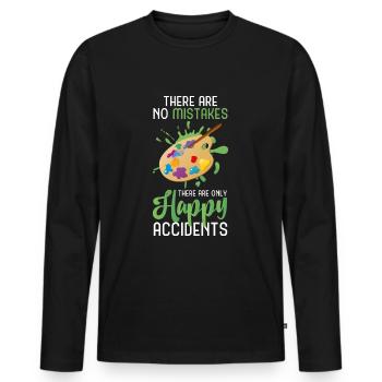 Painting Spray Can Wallpapering - Men's Premium Organic Long Sleeve Shirt - black - Front - Nico (187cm)