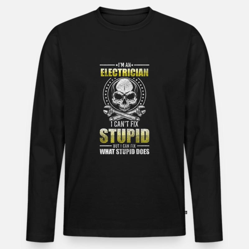 Strom Watt Blitze - Männer Premium Bio Langarmshirt - Schwarz
