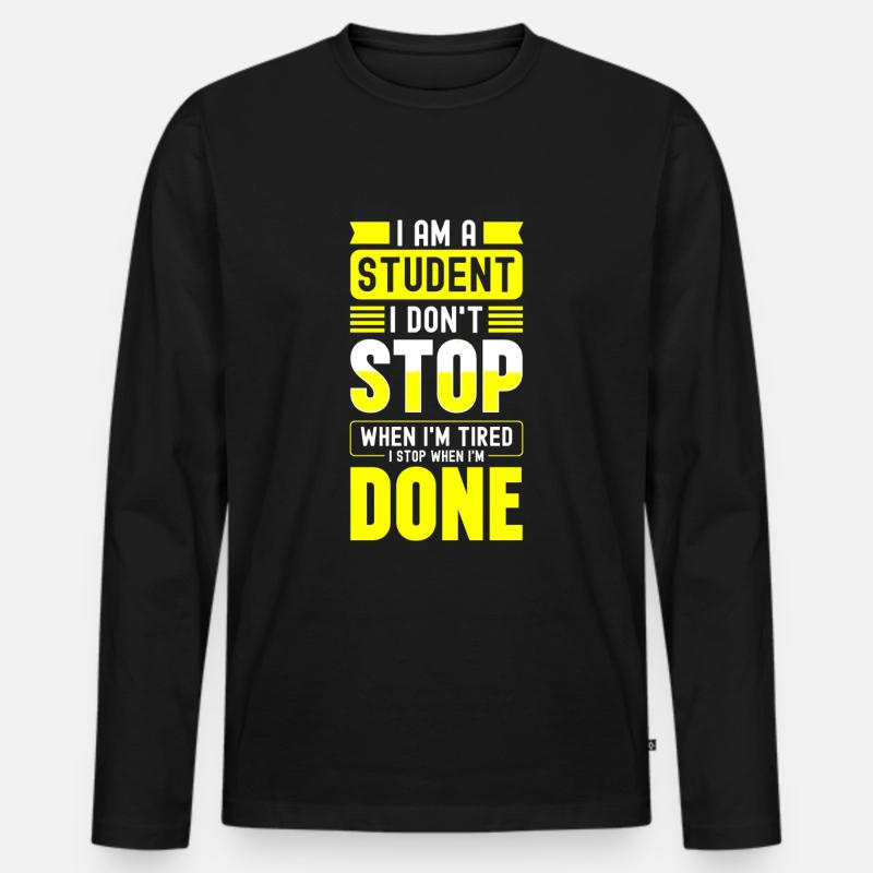 Universität Uni Nerd - Männer Premium Bio Langarmshirt - Schwarz