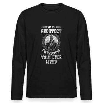 Schwertkampf Nordisch Akido - Männer Premium Bio Langarmshirt - Schwarz - Vorne - Nico (187cm)