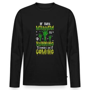 Postman, parcel service, courier - Men's Premium Organic Long Sleeve Shirt - black - Front - Nico (187cm)