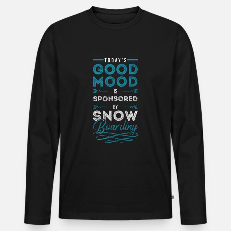 Snowboard Urlaub Hobby - Männer Premium Bio Langarmshirt - Schwarz