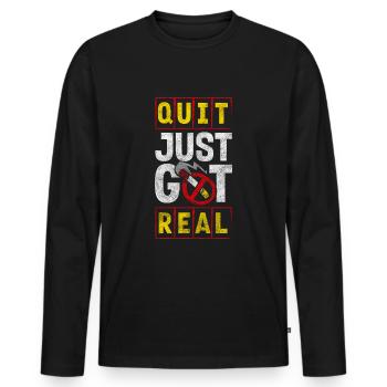 Sucht Gewinner Gesund - Männer Premium Bio Langarmshirt - Schwarz - Vorne - Nico (187cm)
