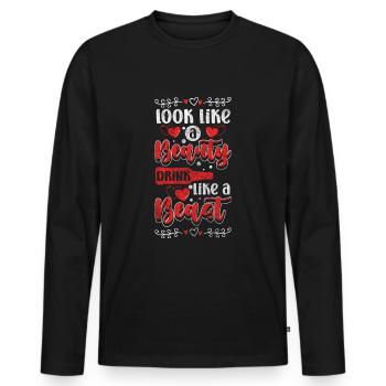 Communauté Célébrez les Amis - T-shirt manches longues Premium bio Homme - noir - Devant - Nico (187cm)