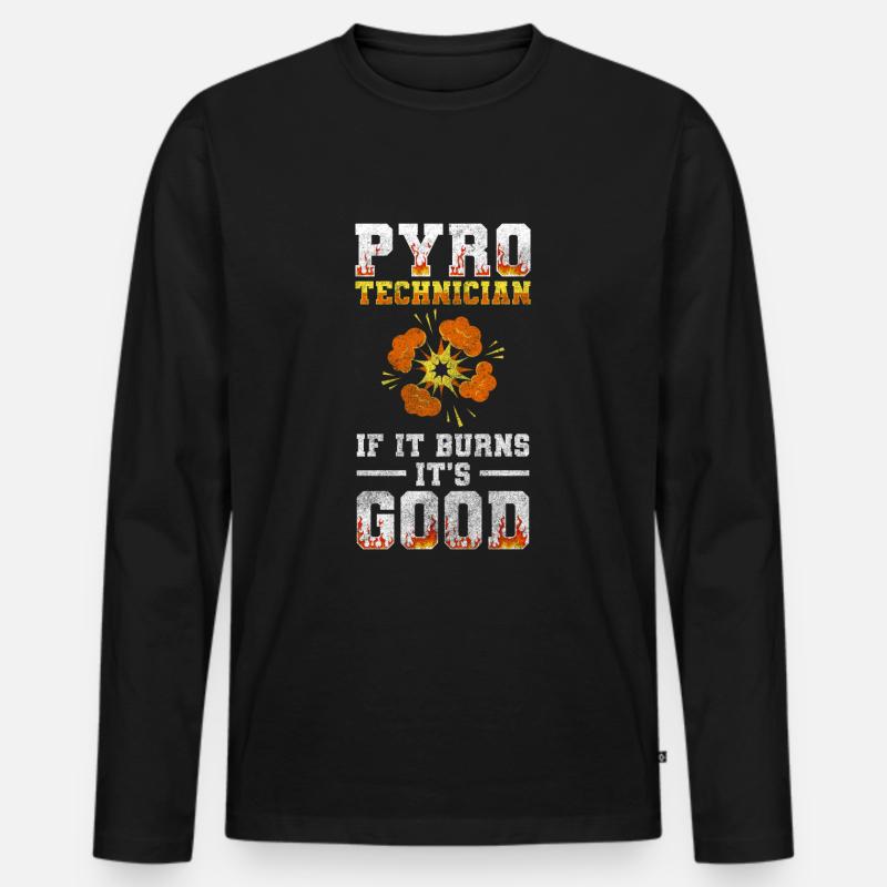 Pyro Böllern Wunderschön Eventshow - Männer Premium Bio Langarmshirt - Schwarz