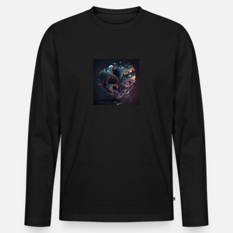 Abstrakter Schädel Nr. 12 - Männer Premium Bio Langarmshirt - Schwarz