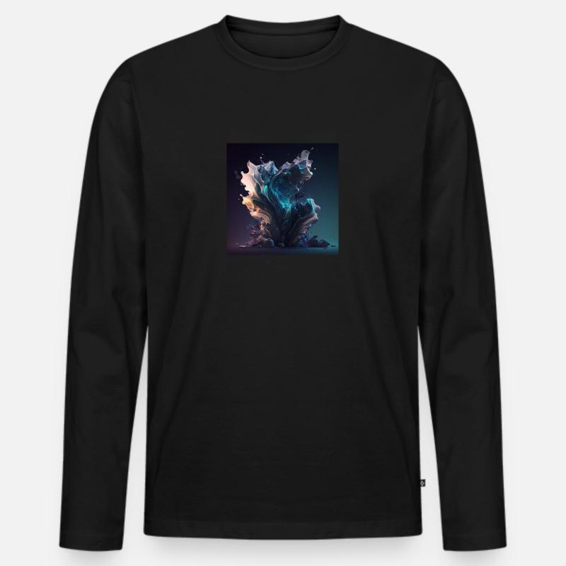 Abstrakter Schädel Nr. 10 - Männer Premium Bio Langarmshirt - Schwarz