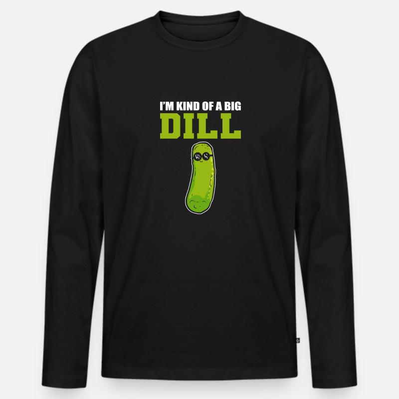 Big Dill Vegetarier Gift - Männer Premium Bio Langarmshirt - Schwarz