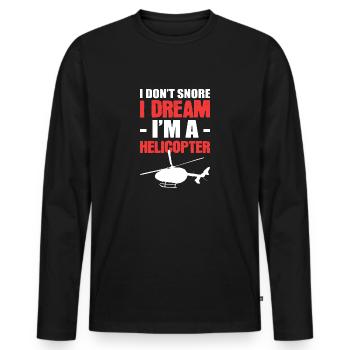 Ich schnarche nicht Komiker Geschenk - Männer Premium Bio Langarmshirt - Schwarz - Vorne - Nico (187cm)