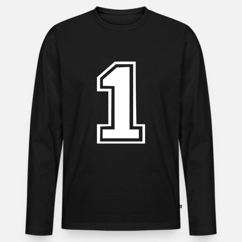 1 - Männer Premium Bio Langarmshirt - Schwarz