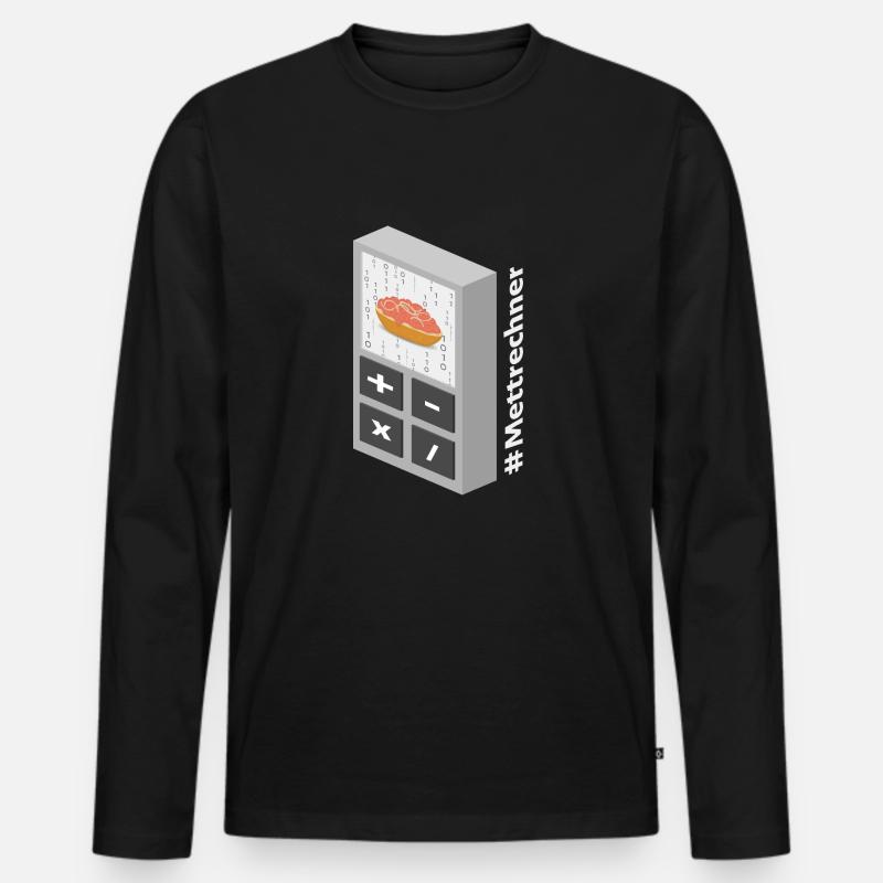 Mettrechner - Männer Premium Bio Langarmshirt - Schwarz
