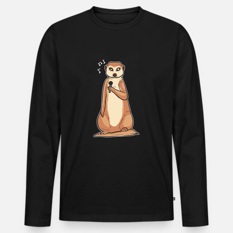 Erdmännchen - Männer Premium Bio Langarmshirt - Schwarz