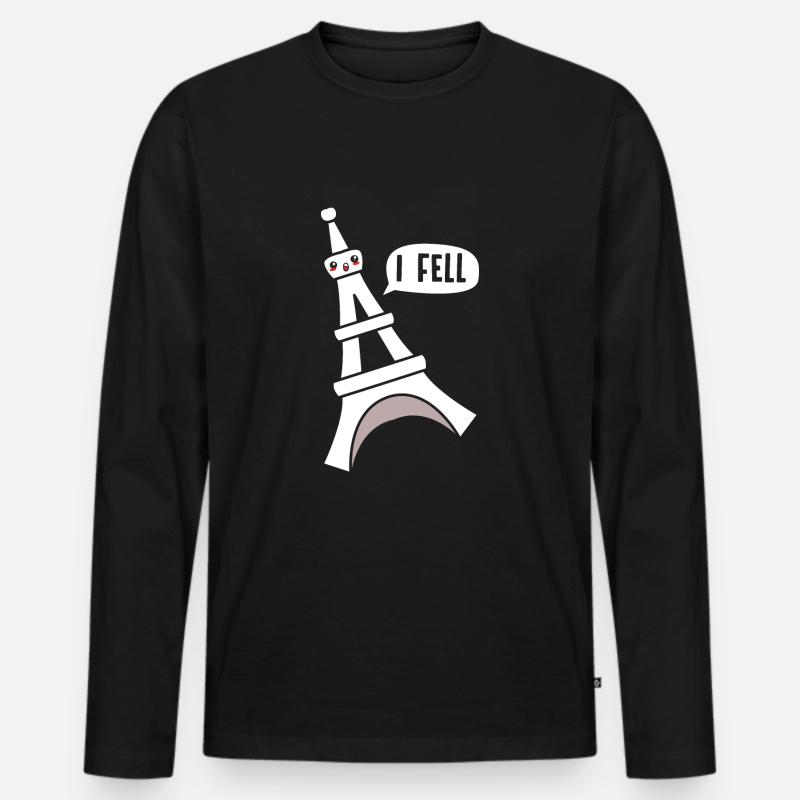 Frankreich - Männer Premium Bio Langarmshirt - Schwarz