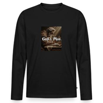 God's Plan Get Rich or Die Trying Memento Mori - Men's Premium Organic Long Sleeve Shirt - black - Front - Nico (187cm)