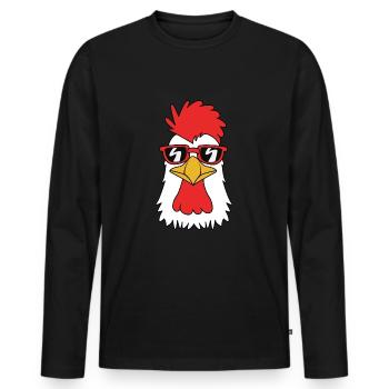 Chicken Poultry - Men's Premium Organic Long Sleeve Shirt - black - Front - Nico (187cm)