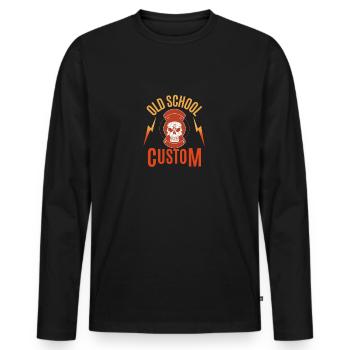 Old-School-Gewohnheit - Männer Premium Bio Langarmshirt - Schwarz - Vorne - Nico (187cm)