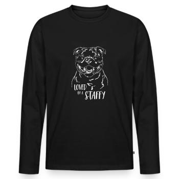 STAFFORDSHIRE BULL TERRIER Staffy Spruch Wilsigns - T-shirt manches longues Premium bio Homme - noir - Devant - Nico (187cm)