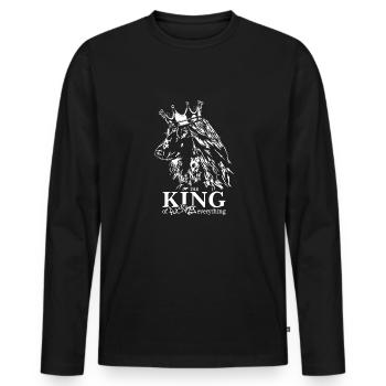 Lévrier AFGHAN Roi de tout Wilsigns - T-shirt manches longues Premium bio Homme - noir - Devant - Nico (187cm)