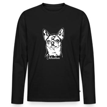 CHIHUAHUA Chien Portrait Chiens Wilsigns - T-shirt manches longues Premium bio Homme - noir - Devant - Nico (187cm)