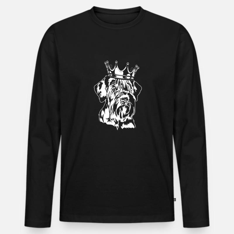 Riesenschnauzer Krone Hunde Hund Wilsigns - Männer Premium Bio Langarmshirt - Schwarz