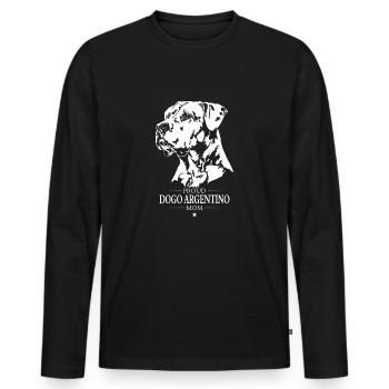Dogue Argentino Maman Chien Chien Wilsigns - T-shirt manches longues Premium bio Homme - noir - Devant - Nico (187cm)