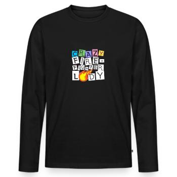 Feuerwehr Feuerwehrmann Feuerwehrfrau - Männer Premium Bio Langarmshirt - Schwarz - Vorne - Nico (187cm)