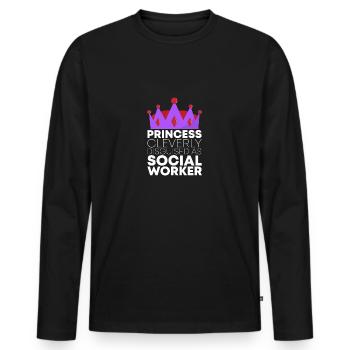 Travailleurs sociaux Travail social Travail social - T-shirt manches longues Premium bio Homme - noir - Devant - Nico (187cm)