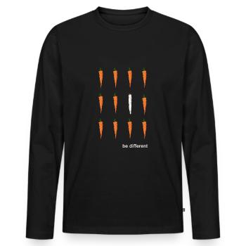 Joint de cannabis légal High Cannabis Club - T-shirt manches longues Premium bio Homme - noir - Devant - Nico (187cm)