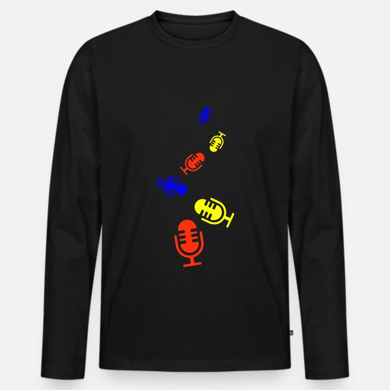 Mikrofon Symbol - Männer Premium Bio Langarmshirt - Schwarz
