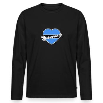Botswana - Männer Premium Bio Langarmshirt - Schwarz - Vorne - Nico (187cm)