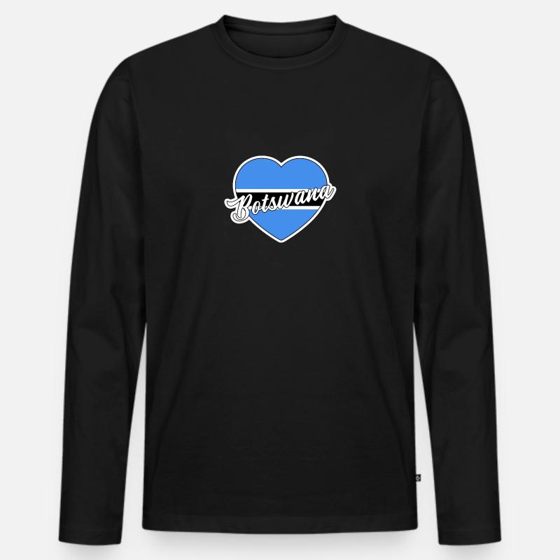 Botswana - Männer Premium Bio Langarmshirt - Schwarz