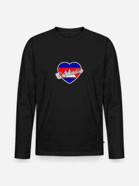 Cambodia - Men's Premium Organic Long Sleeve Shirt - black