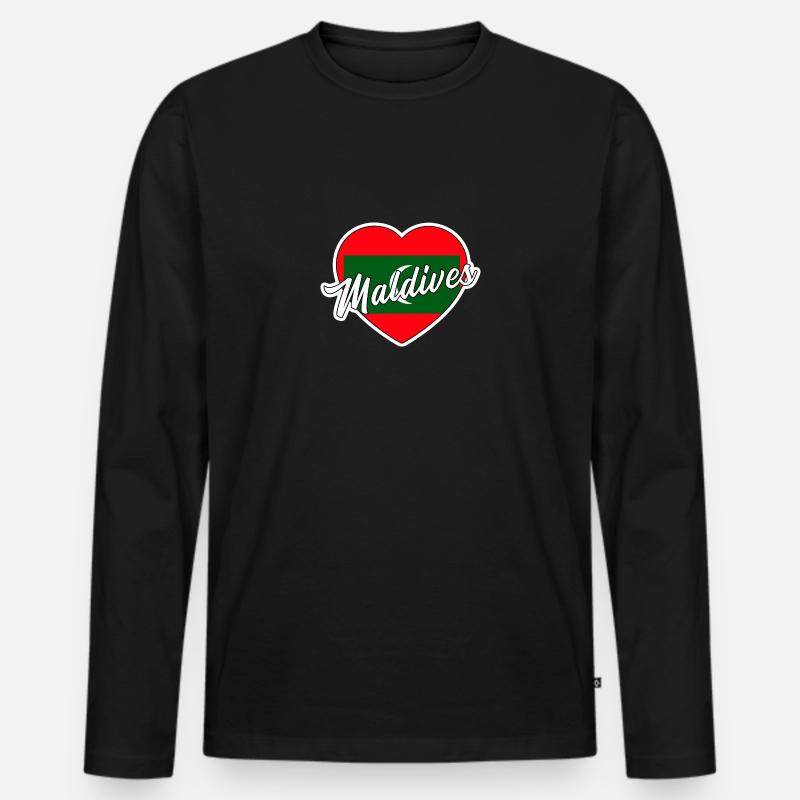 Malediven - Männer Premium Bio Langarmshirt - Schwarz