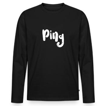 Ping - Ping Pong - Männer Premium Bio Langarmshirt - Schwarz - Vorne - Nico (187cm)