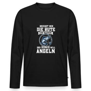 Reichet mir die Rute Angel Fisch Zubehör Geschenk - Männer Premium Bio Langarmshirt - Schwarz - Vorne - Nico (187cm)