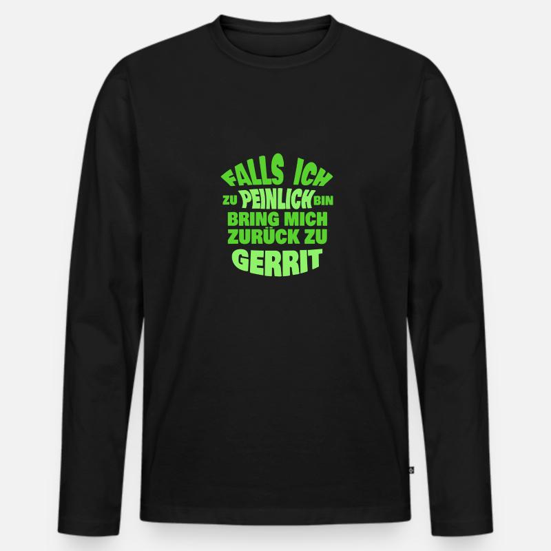 Jungesellenabschied Gerrit - Männer Premium Bio Langarmshirt - Schwarz
