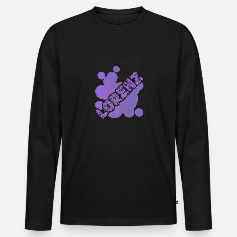 Vorname Lorenz - Männer Premium Bio Langarmshirt - Schwarz