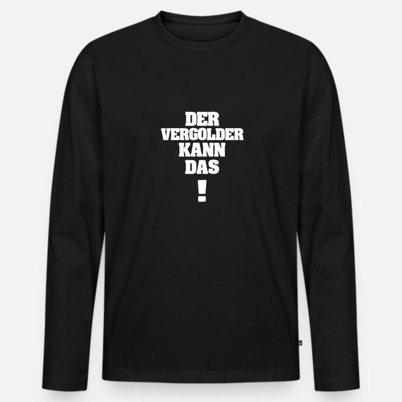 Vergolder - Männer Premium Bio Langarmshirt - Schwarz